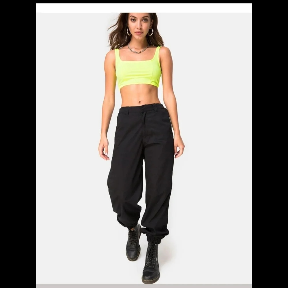 Urban Outfitters Motel Shani Neon Yellow Crop Top‎